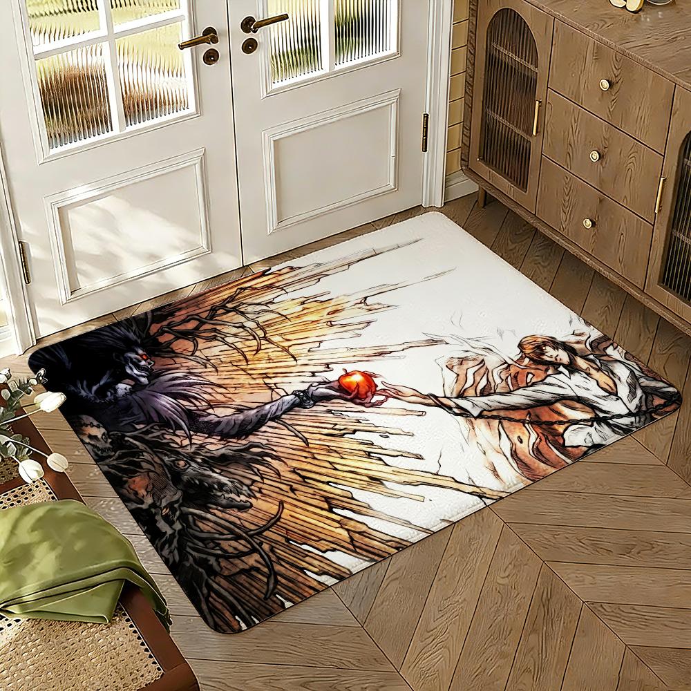 Classic Comic D-Death Note Floor Mat Soft Thickened Absorbent Non-Slip Bedroom Living Room Door Mat Home Decor Flannel Rugs