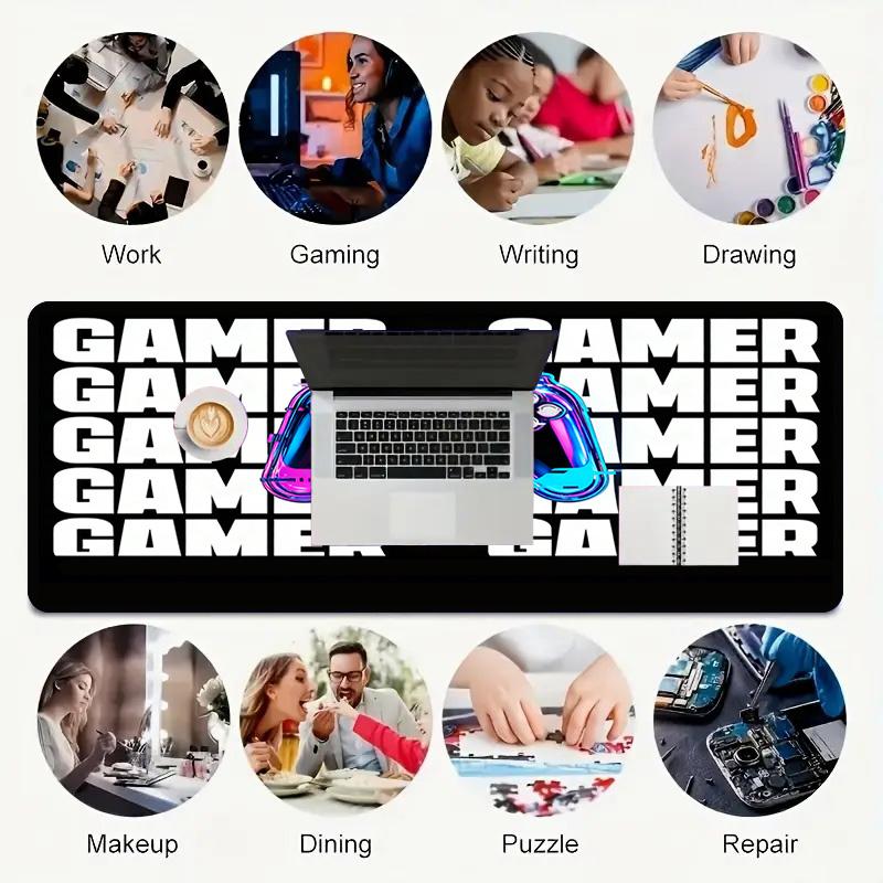 Gamer Culture Xl Gaming Mouse Pad Nonslip Rubber Base Stitched Edge Waterproof Desk Mat For Pc Laptop Gamer Office Computer Accessories C927322
