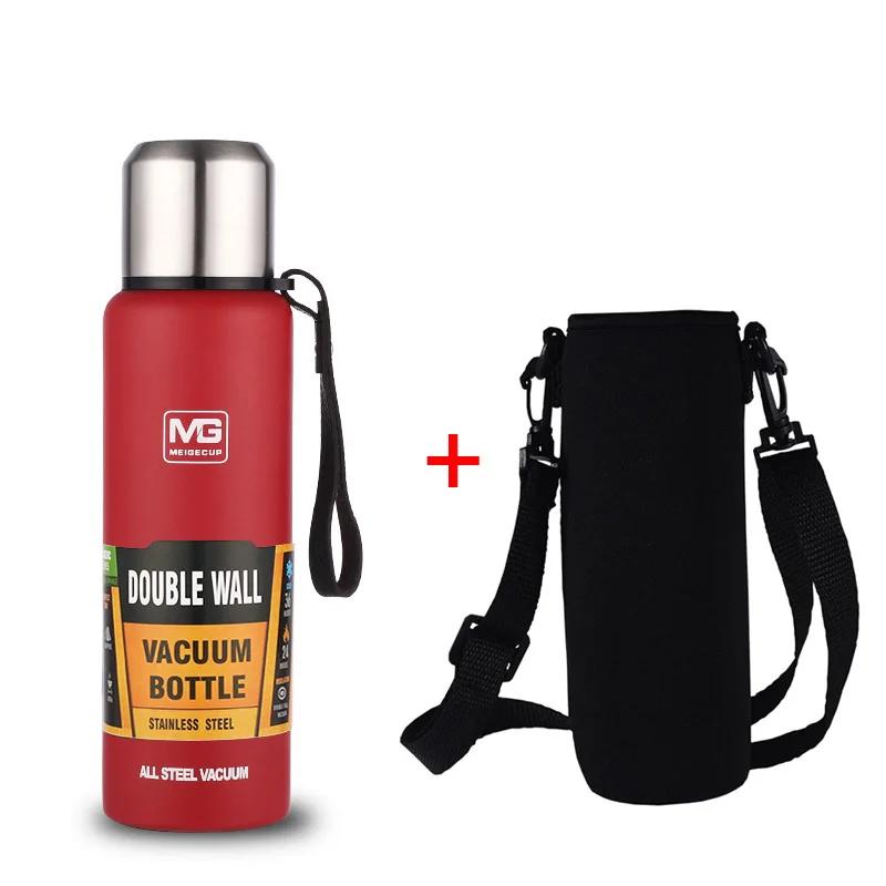 Premium Thermosflasche 304 Edelstahl Vakuumflasche Isolierter Becher Kalt- und Heißwasserbecher mit Seil für Tee Kaffee Getränke