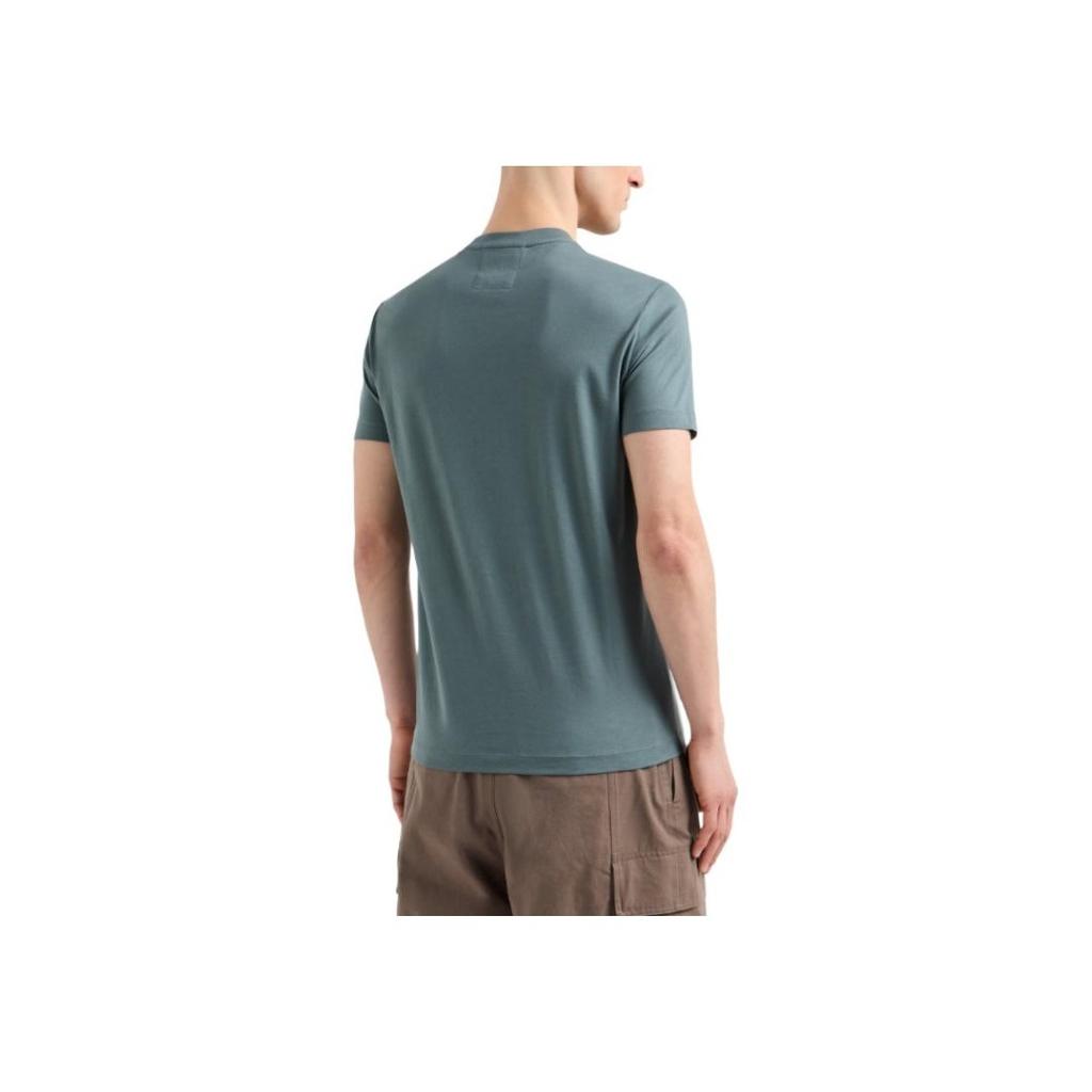 Emporio Armani Logo Print Crew Neck Short Sleeve T-Shirt Men tops Green 8N1TN5-1JPZZ-M9062