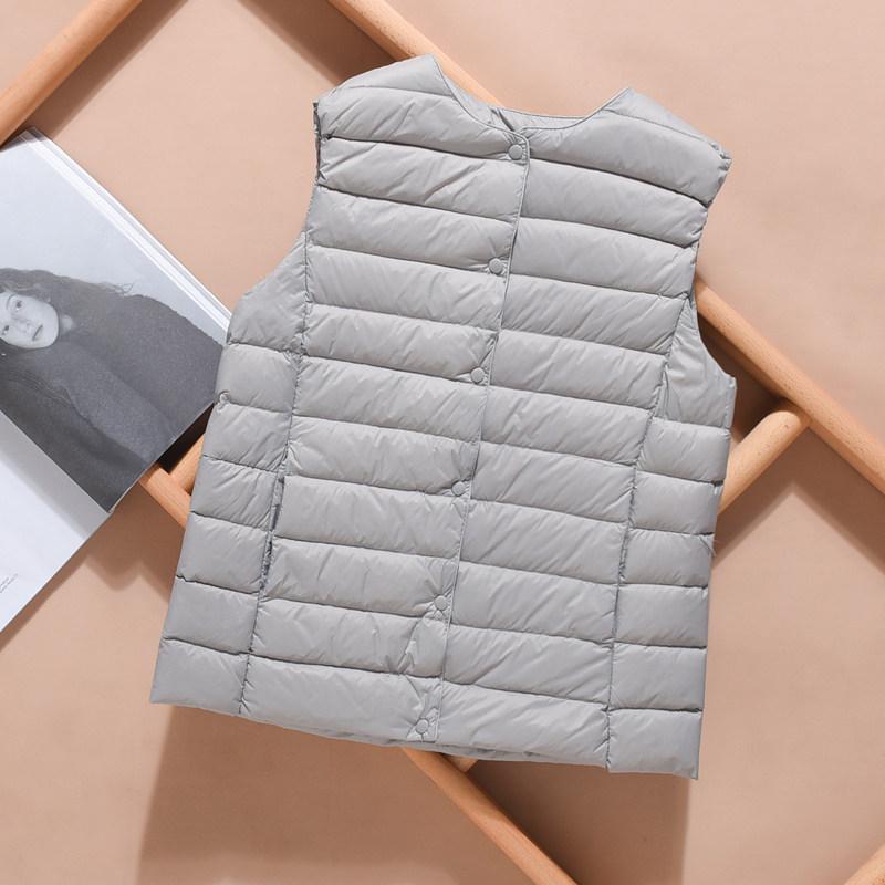 

Женский легкий пуховый жилет без воротника 2024 года - Большой размер, без рукавов, теплая верхняя одежда 4XL
