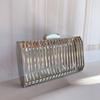 Gold Women Chain Crossbody Bags Iron Cage Metal Hollow Out Evening Clutch Purse Women Party Wedding Handbags Prom Luxury Bolso