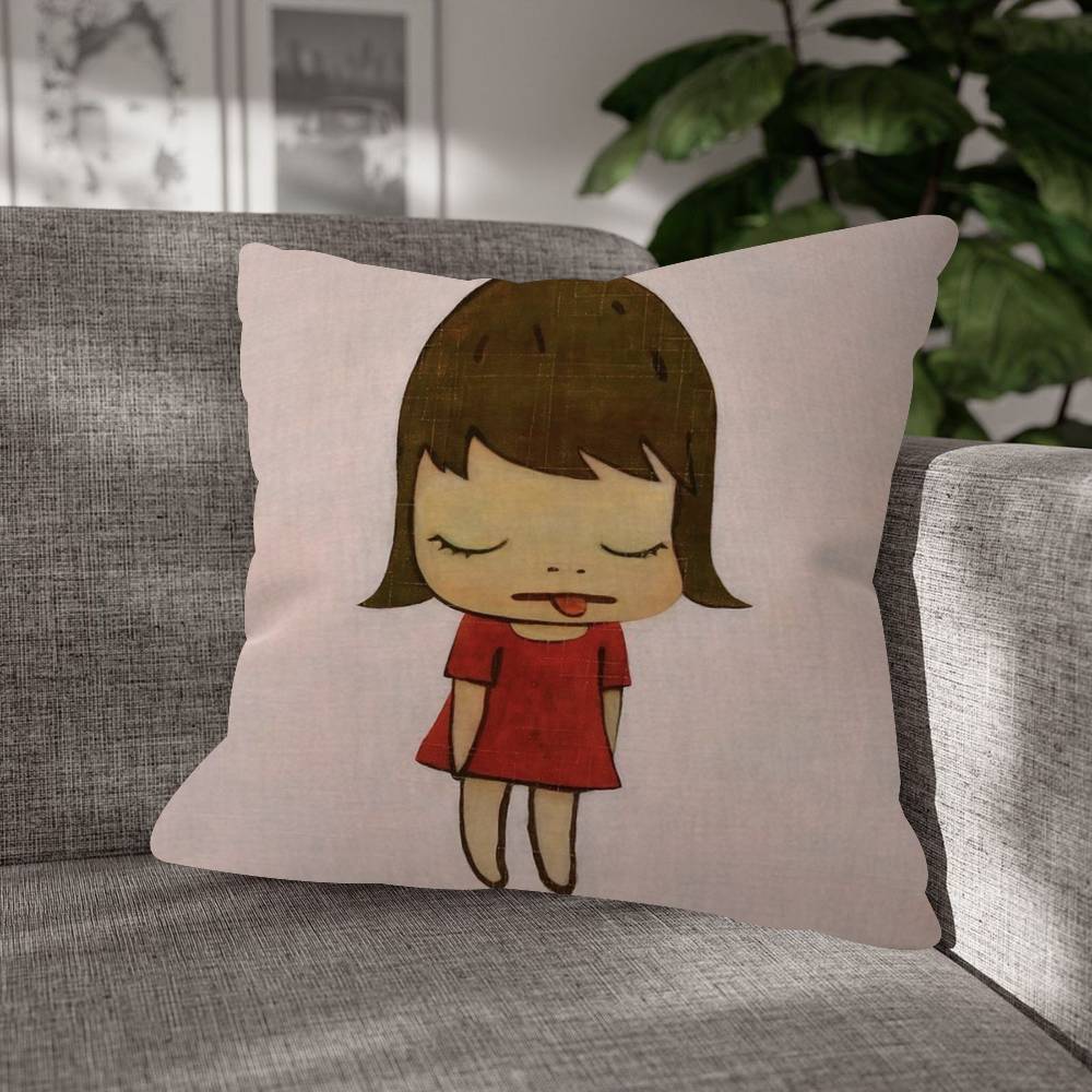 YYoshitomo Nara Pattern Cushions Pillowcase Polyester Cushion Cover Throw Pillow Pillowcover Home Car Sofa Decor