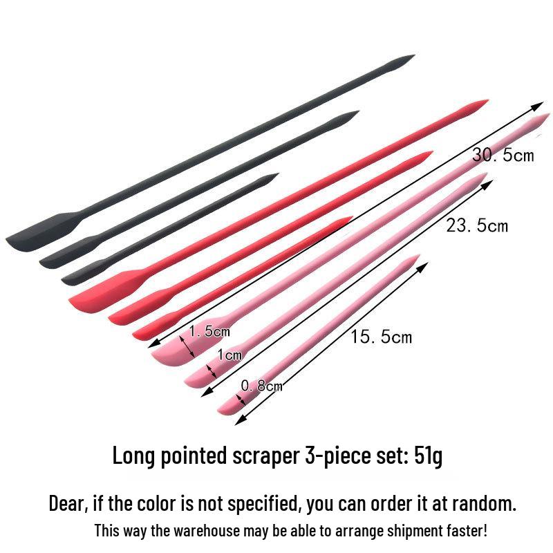 Silicone Pointed Spatula & Jar Scraper for Cosmetic & Cooking, Heat-Resistant