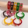 1Pcs Personalized Colorful Clear Cuff Bangle Jewelry Sweet Geometric C-Shaped  Resin Open Bracelet For Women