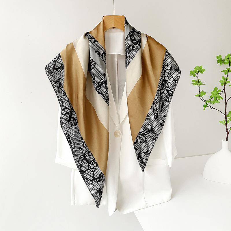 Headscarf Silk Scarf 90cm Women's Headscarf New Versatile Satin Thin Large Square Scarf