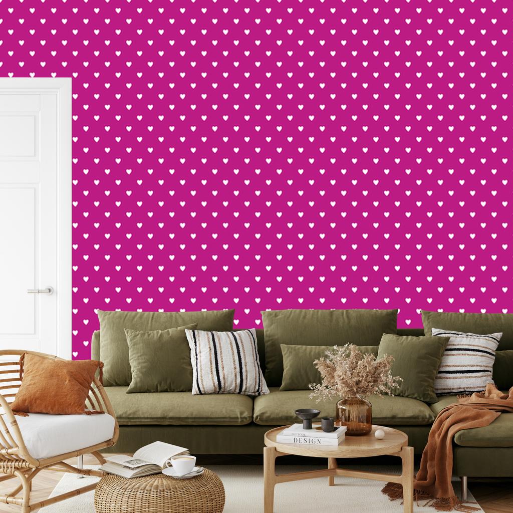 Purple and Powder Pink Hearts Wallpaper 50x1000