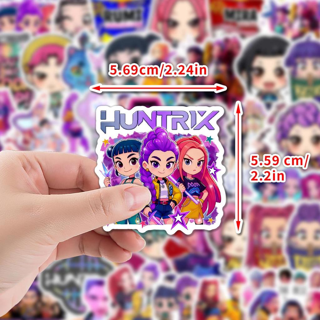 50-Pack Anime Demon Hunter Girl Stickers for Water Cups and Phones - Waterproof & Decorative Korean Graffiti Stickers