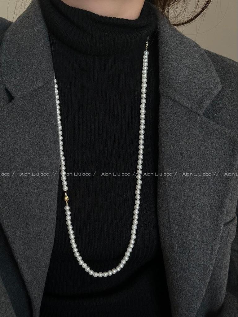 Elegant Shijia perlekjede: 2024 Magnetisk kragebenskjede for kvinners høst- og vinterstil