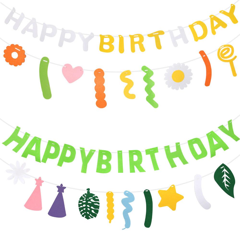 Adorable Daisy Themed Happy Birthday Flags For Kids Party Decoration Setup And