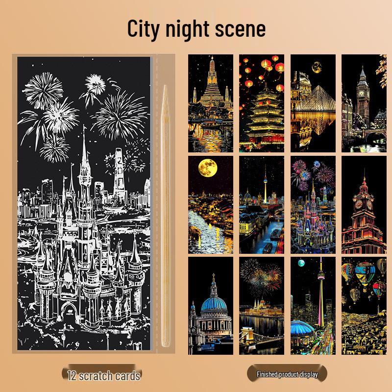 Färgglada DIY Skrapkonst Sticky Notes för Barn - Kreativa Stresslindrande Bokmärken