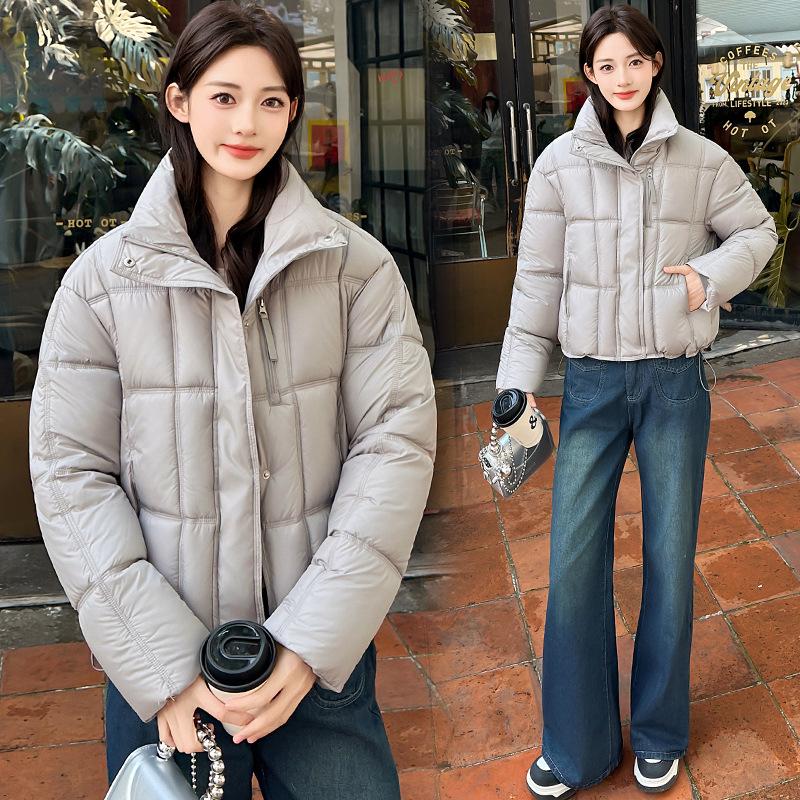 Korean Style Winter Cotton Puffer Jacket for Women - 2026 Collection, Loose Fit, Thickened, Stand Collar, Warm Outerwear.