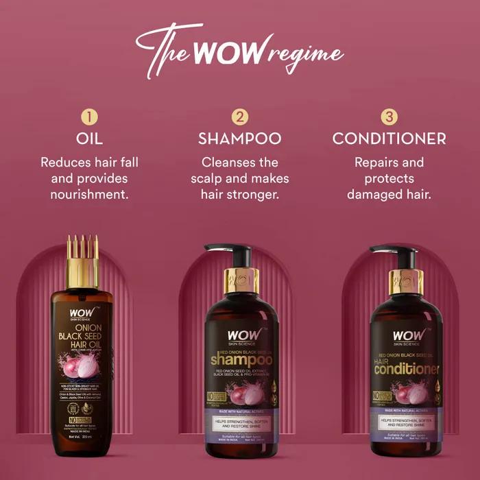Wow Skin Science Onion Conditioner for Hair Fall Control, Hair Growth, Dry & Frizzy Hair, 250ml