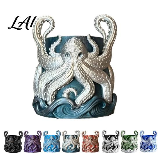 Ocean Themed Planter 3D Printed Octopus Planter with Tray Plant Holder Nautical