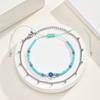 Anklet Set Stainless Steel Layered Satellite Chain Turquoise Beads Non-tarnish Waterproof Beach Jewelry