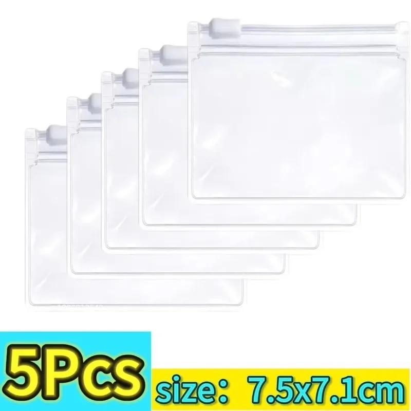 5/20/30pc Mini Clear Bag Pill Dispenser Bag Protable Travel Jewel Pouch with Sliding Zipper Self-sealing Waterproof Storage Bag