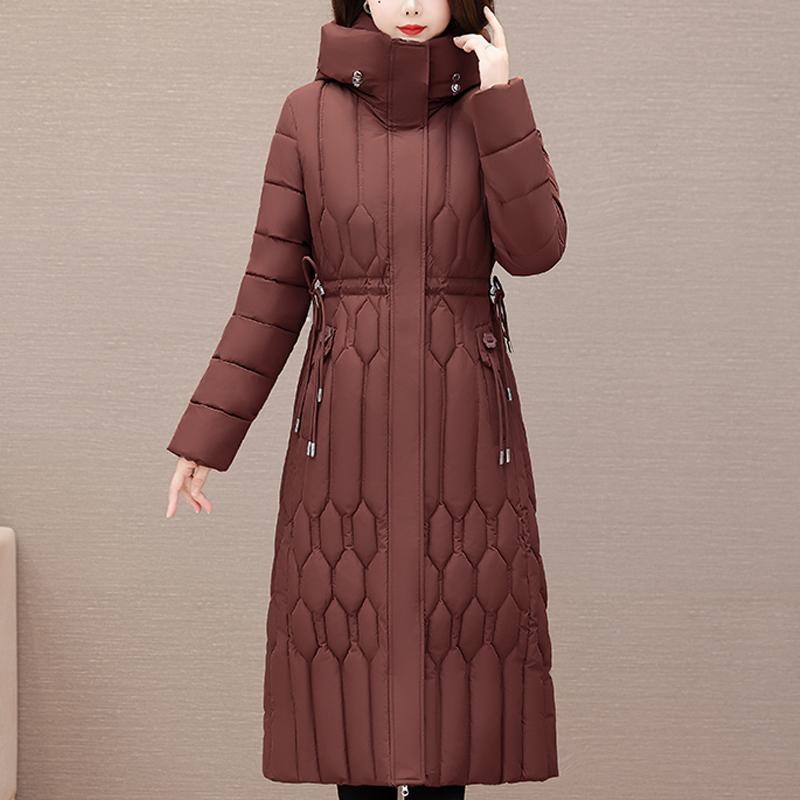 Fashion Winter Long Coat Female Warm Parkas Hooded Casual Thick Middle Age Women Jackets