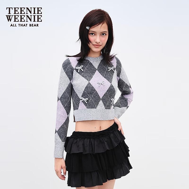 Teenie Weeniebearnova Women's Diamond Lattice Short Sweater