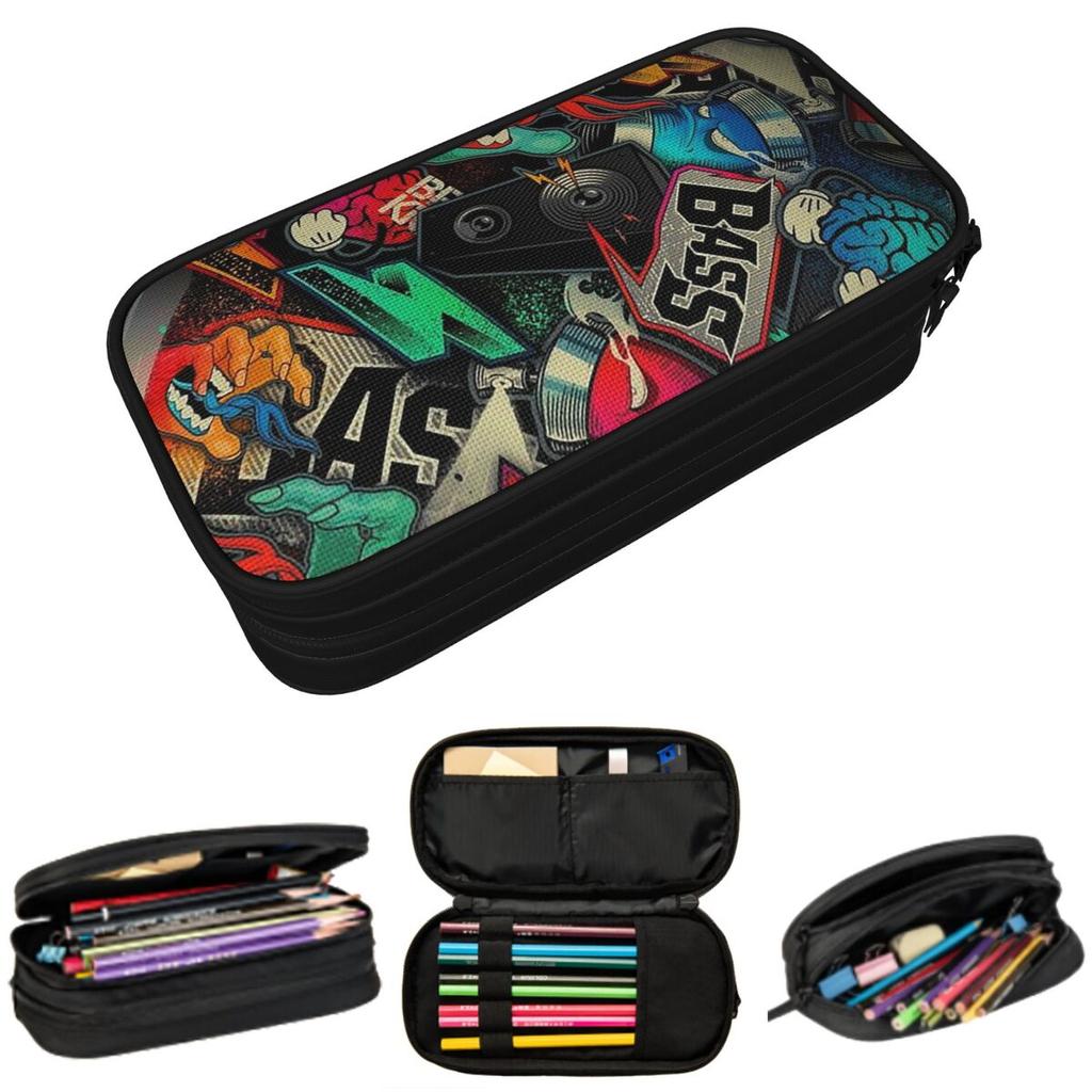 Urban Pattern Hip Hop Graffiti Street Art Pencil Case for Kids Gifts Pen Box Pencil Bag Stationery Supplies Pen Holder Bag