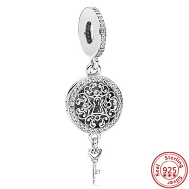 925 Silver Love Collection Beaded Pendant Charm Accessory Bracelet Women 'S Diy Jewelry