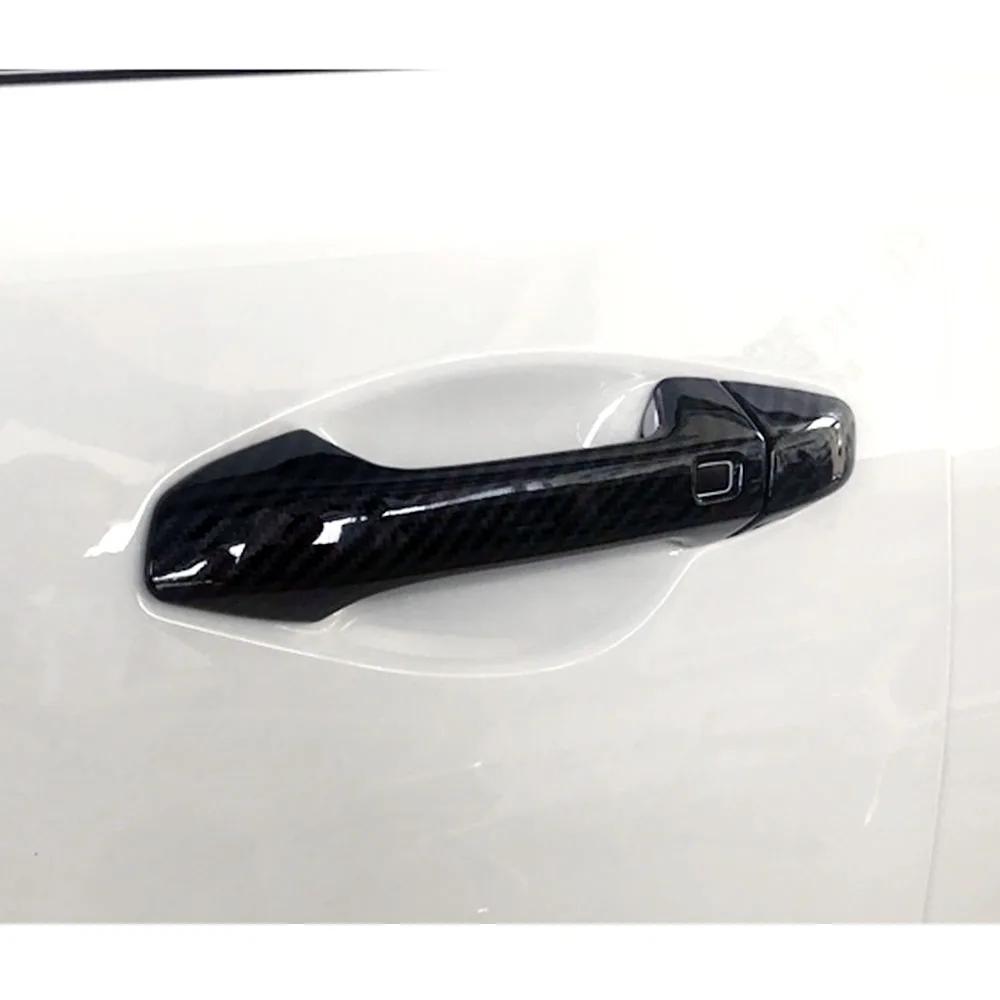 Car Styling For KIA Forte K3 2019 2020 Carbon Fiber Printed Exterior Door Handle Cover Moulding Trim