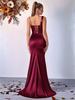 Elegant Women's One-Shoulder Spaghetti Strap Long Evening Gown