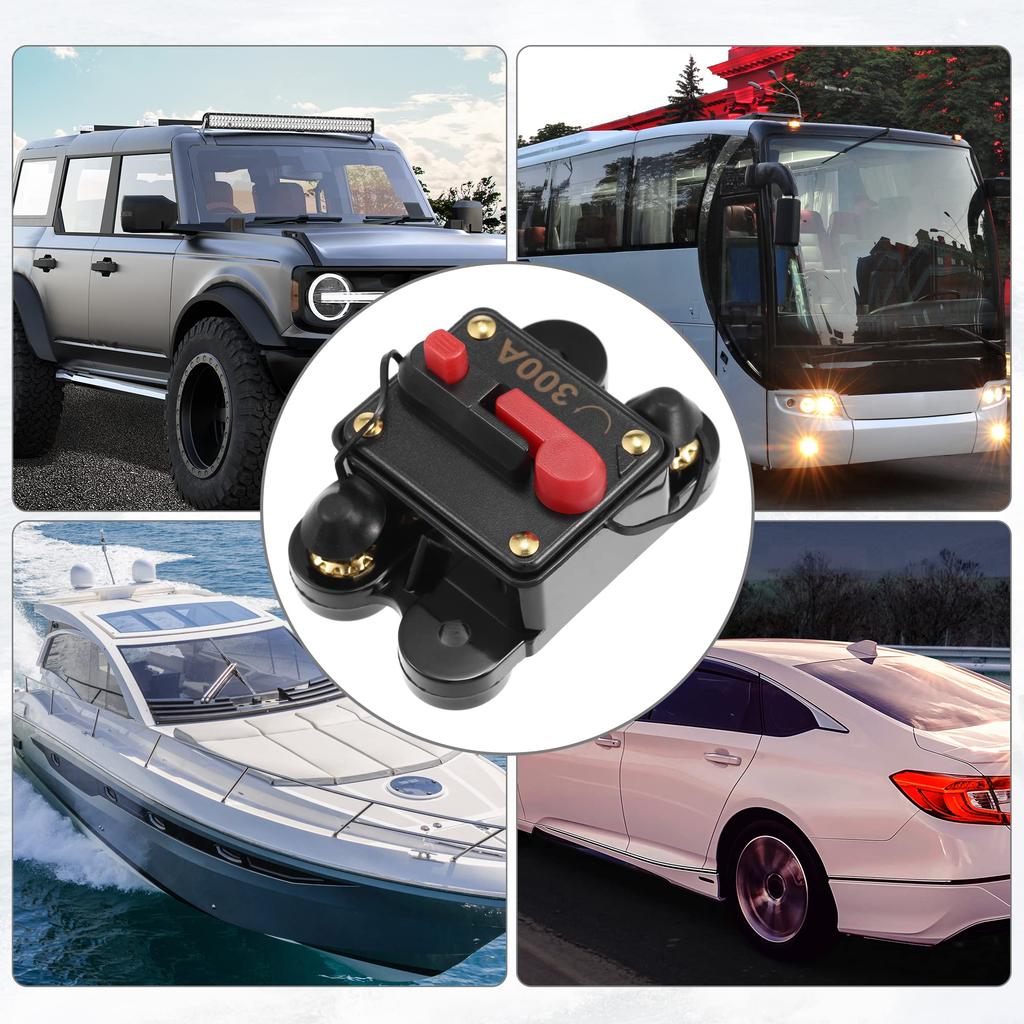 uxcell Car Circuit Breaker with Manual Reset Waterproof Car Audio Inline Circuit Breaker Fuse