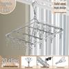 Stainless Steel Multi-Clip Windproof Sock Hanger for Dorm and Balcony Drying
