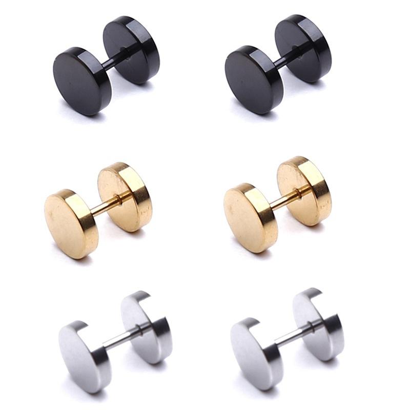 Classic Punk Stainless Steel Ear Clip Black No Pierced Fake Ear Circle Simple All-Match Fashion Pop Garment Accessories