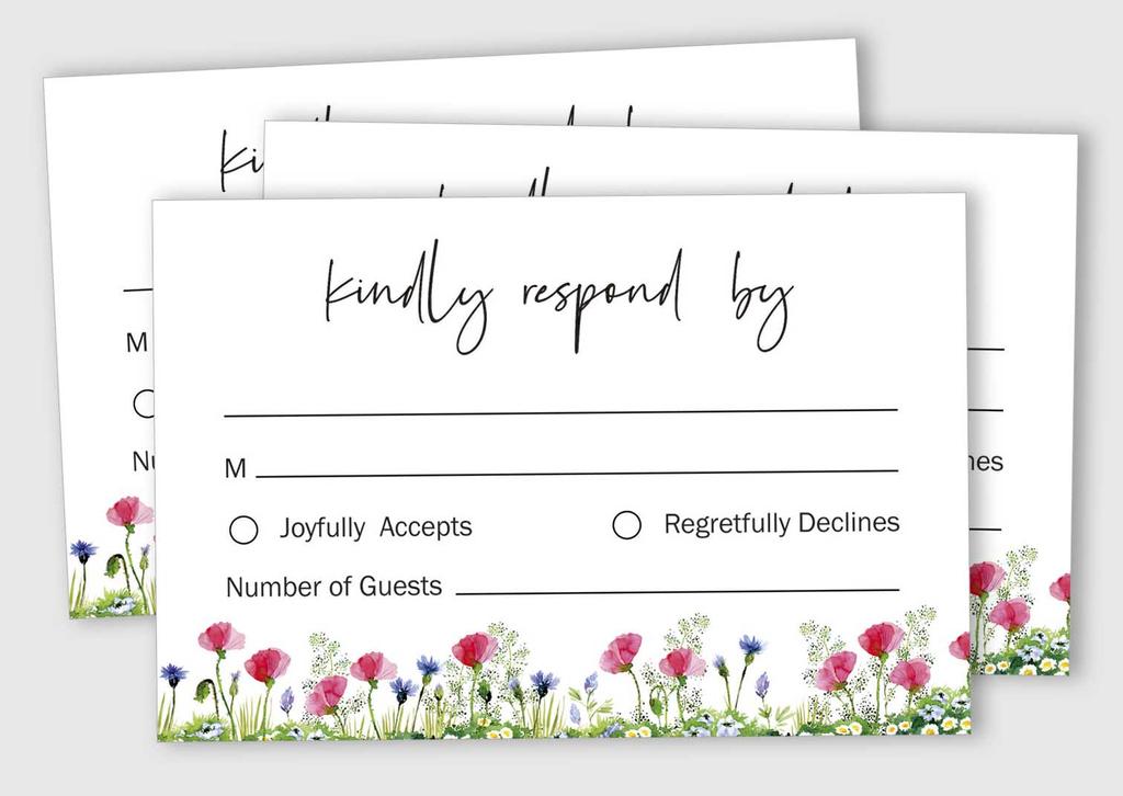 Inkdotpot 50 Blank RSVP Cards With Kraft Envelopes Rustic Kraft 4"x6" Response Cards-RSVP Reply Card For Wedding-Bridal Shower-Baby Shower-Rehearsal