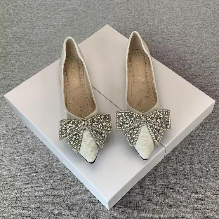 

Fashion Women s Flat Shoes Bridesmaid With Crystals Anti-slip Shallow Ladies Footwear Summer 2025 Spring Chic and Elegant Popular On Y2k 35