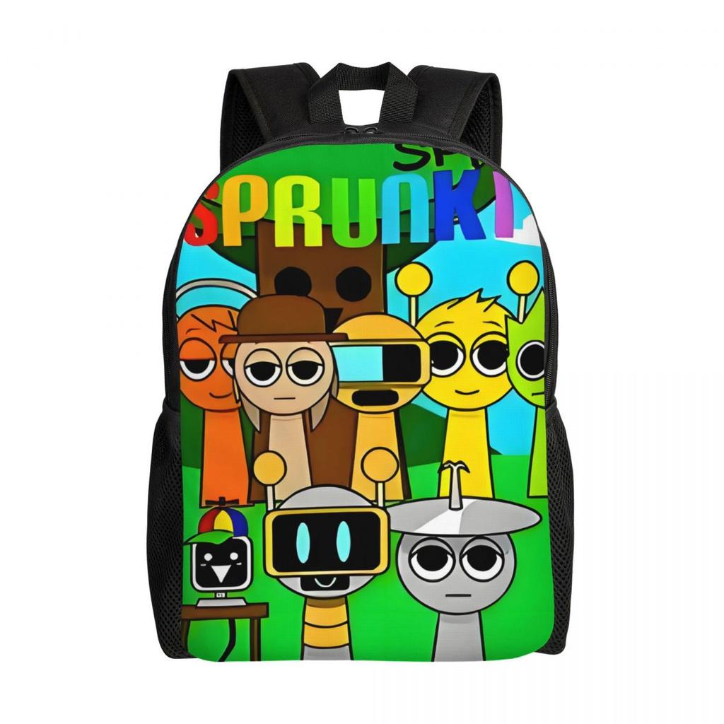 Custom Cartoon Sprunki Backpacks for Women Men Water Resistant College School Bag Print Bookbags