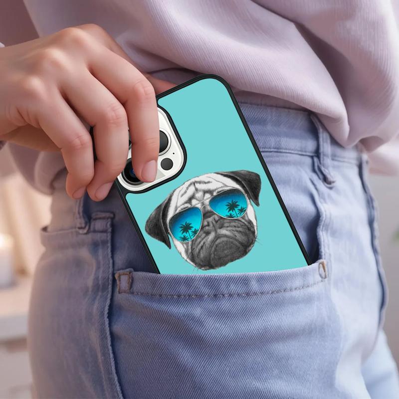 Animal Butterfly Dog Pug Phone Case For iPhone 17 Air 15 16e 14 13 Pro Max Coque 12 11 Pro Max PLUS Cover