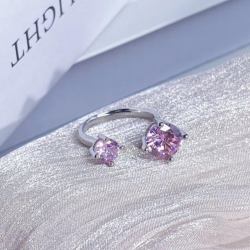 Color Treasure Multi-Color Full Diamond Zir*****Pen Ring Light Luxury High-End Super Flash Niche Design Ring