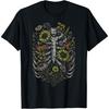 Skeleton Ribcage Wildflower Flowers Goth Death Dark Alt T-Shirt