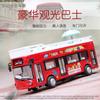 Bus Toy Model Cars Alloy Diecast Miniature Buses Sound Light Doors Opened Pull Back Vehicle Gifts