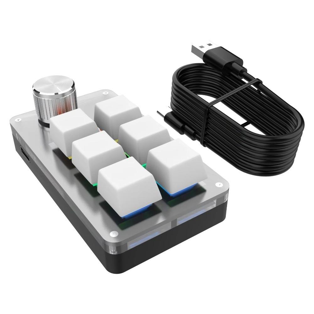 RGB Gaming Keypads USB Wired Knob Keypads Mini Custom Programming Keyboard for Photoshop