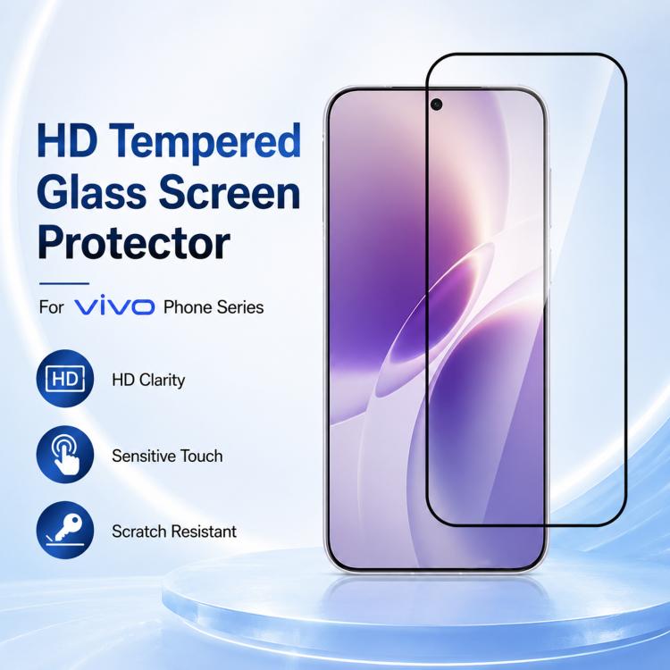 2Pcs Silk-Printed HD 9H Tempered Glass Screen Protector For vivo V80 Lite 5G Global
