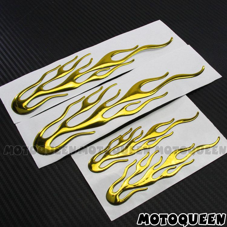 3D Flame Fire Stickers Motorcycle PVC Decals Tank Pad Helmet Shell Wind Side Cover Box Decor for Vintage Locomotives Motorbike