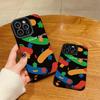 Vertical Leather Shell Color Party Printed Patterned Shockproof Soft Silicone Case with Camera Lens Full Protection for IPhone Samsung