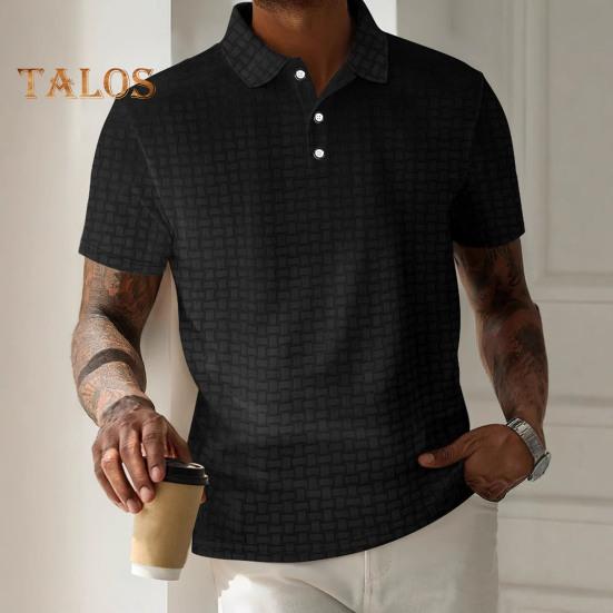 Pánské manšestrové tričko s klopou, krátký rukáv, knoflíkový límeček, ležérní top, pulovr, letní, jednobarevné tričko pro každodenní nošení, sport, ulice