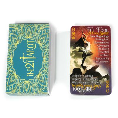 Pachetă de tarot IN2IT cu cuvinte cheie 78 cărți de tarot Cărți de oracol Pachetă de cărți de tarot pentru începători care învață pachet de tarot 10,3*6 cm
