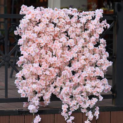 1.8m Pink Cherry Blossom Artificial Flower Silk Garland Vine Home Party Garden Arch Wedding Background Decoration Fake Flower
