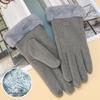 Premium Women's Fleece Touchscreen Gloves - Warm & Stylish for Fall/Winter, Korean Design