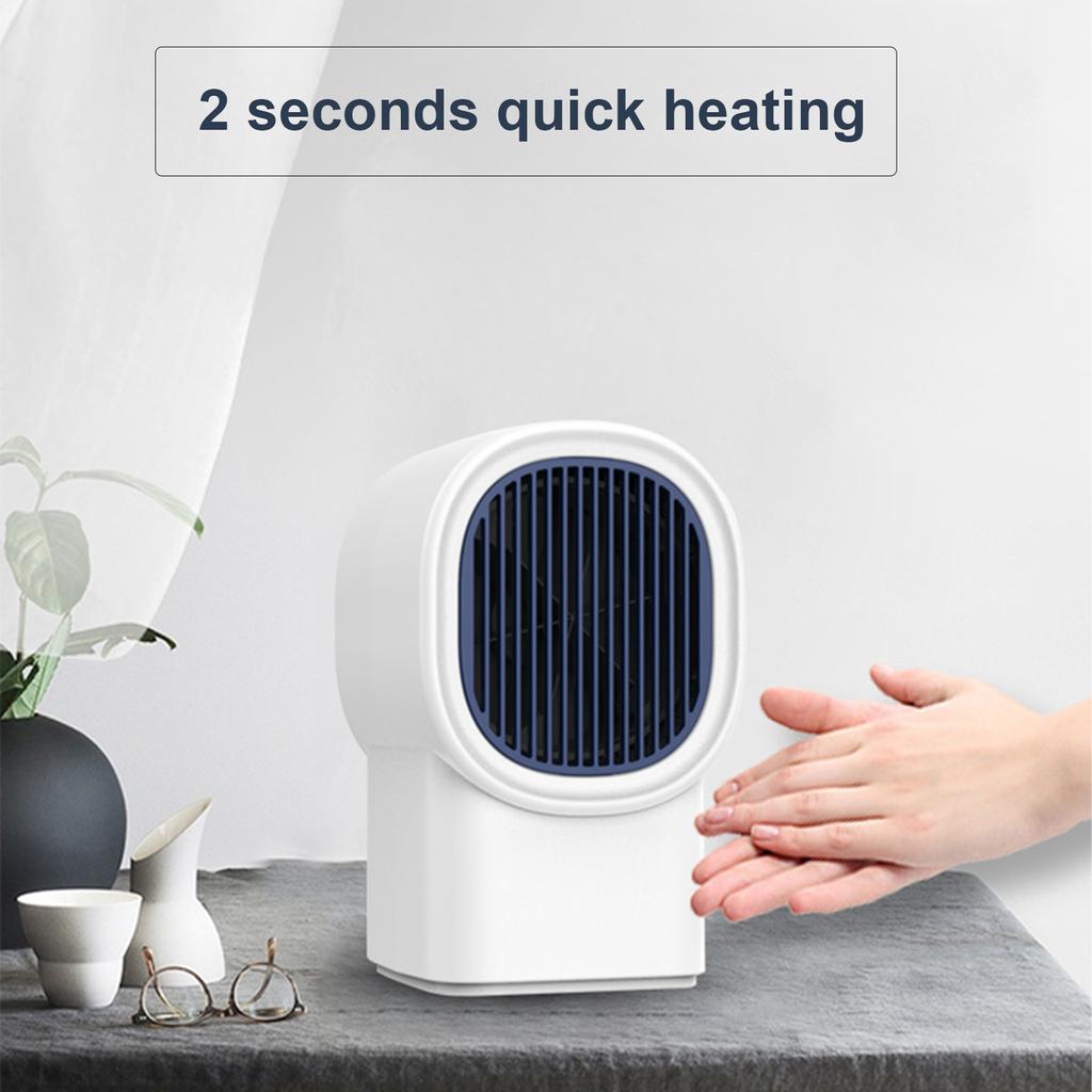 Space Heater Portable Electric Heaters Mini Desk Heater Quick Silent Heating Overheat Protection for Office Home Tabletop Indoor Use