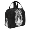 Santa Muerte Saint Death Portable Lunch Boxes Women Waterproof Mexican Dead Sugar Skull Cooler Thermal Food Insulated Lunch Bag