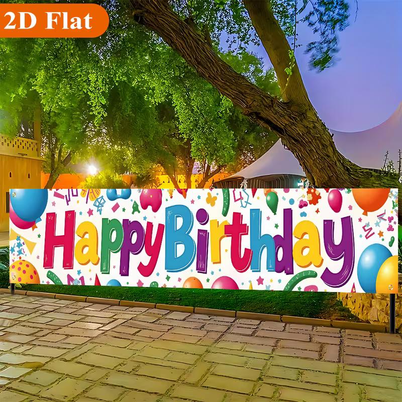 

2D Multicolor Letter Birthday Banner, Festive Balloon Party Wall Decor 47.2x31.5inch/120*80cm
