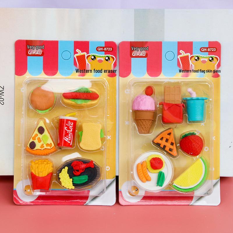 Adorable Cartoon Mini Eraser Set for Students – Perfect Back-to-School Gift