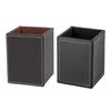 Pen Holder White Stitching Faux Leather Desk Organizer Waterproof Easy To Clean Square Pencil Holder