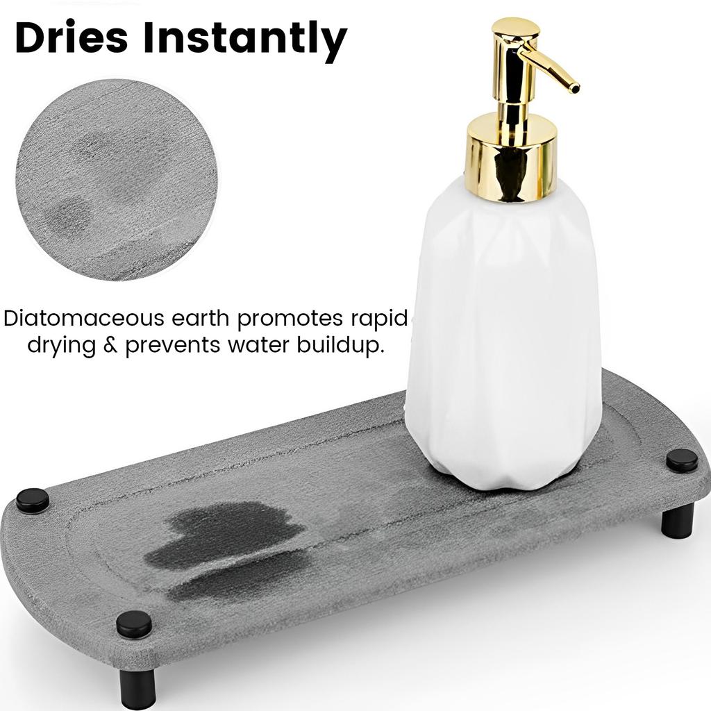 Sink Fast Drying Stone Portable Instant Dry Sink Organizer Diatomite Stone Sink Tray Bottle Drying Rack Water Absorbing Stone